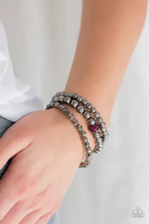 Paparazzi Noticeably Noir Bracelet Pink