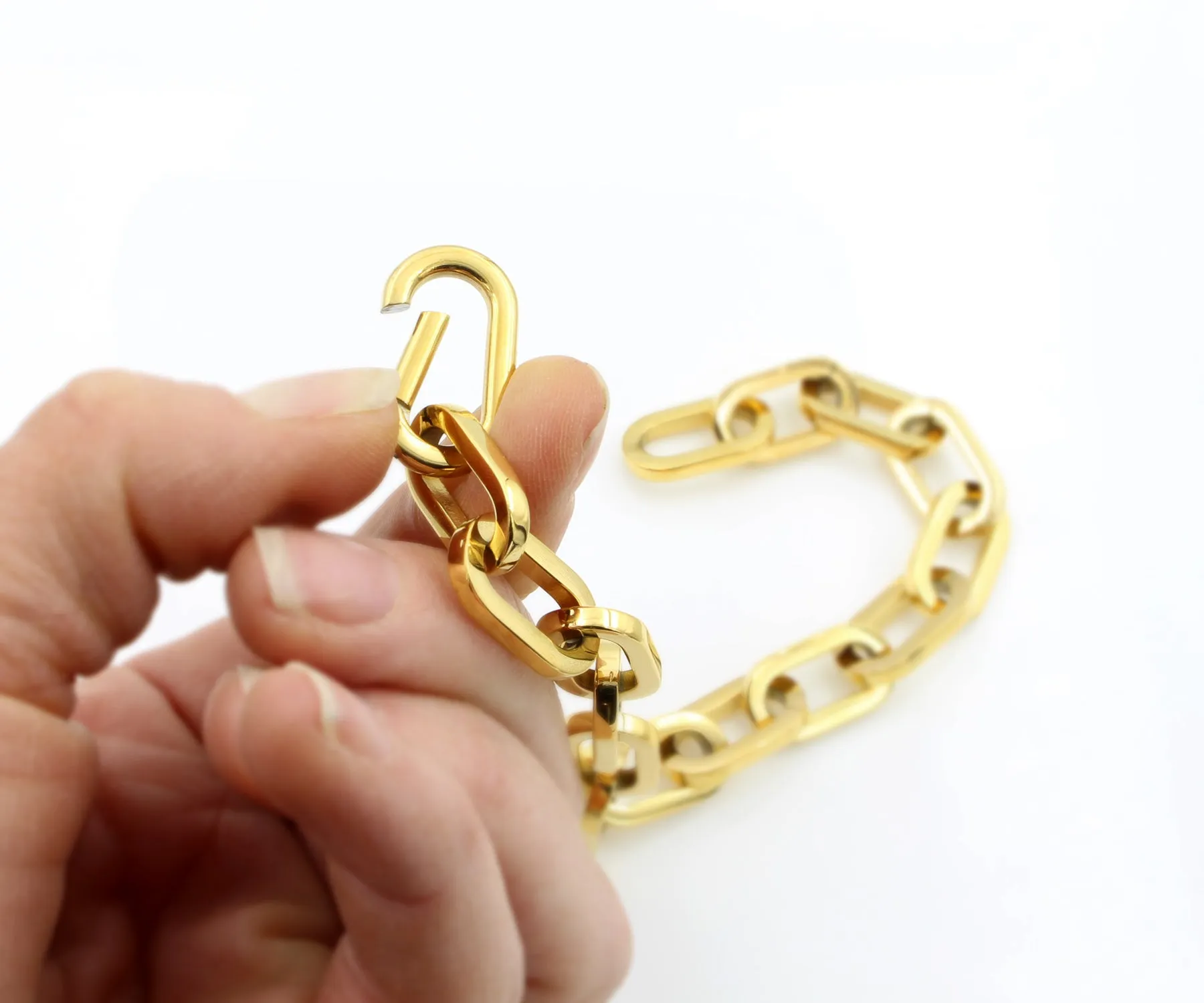 Paperclip Heavy Link Gold Bracelet