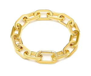 Paperclip Heavy Link Gold Bracelet