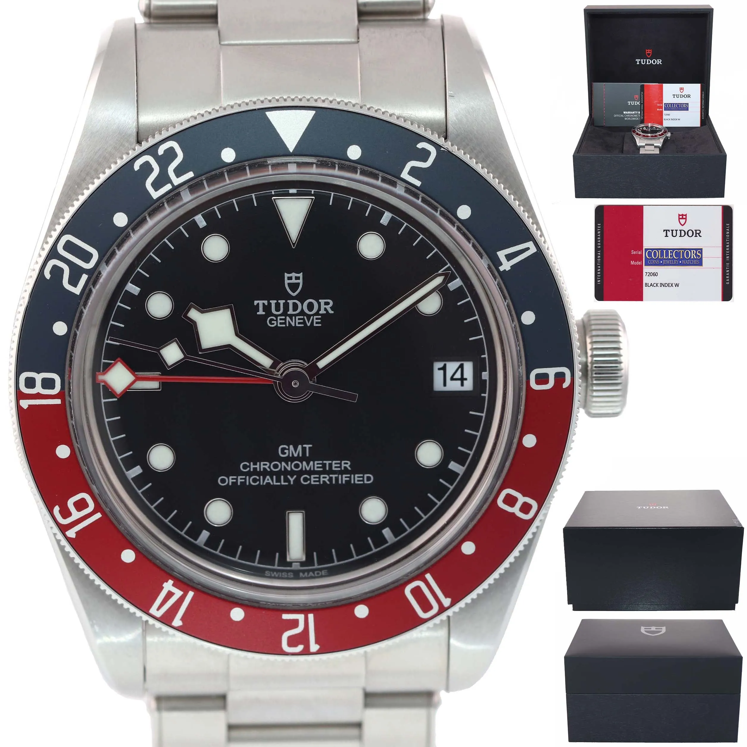 PAPERS 2019 Tudor Black Bay GMT Pepsi 79830RB 41mm Steel Bracelet Watch Box
