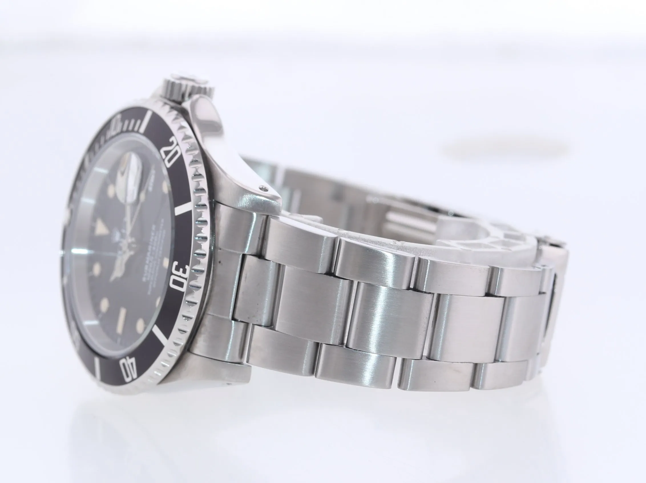 PAPERS & Serviced Rolex Submariner 16610 Steel Black Patina Dial 40mm Watch Box
