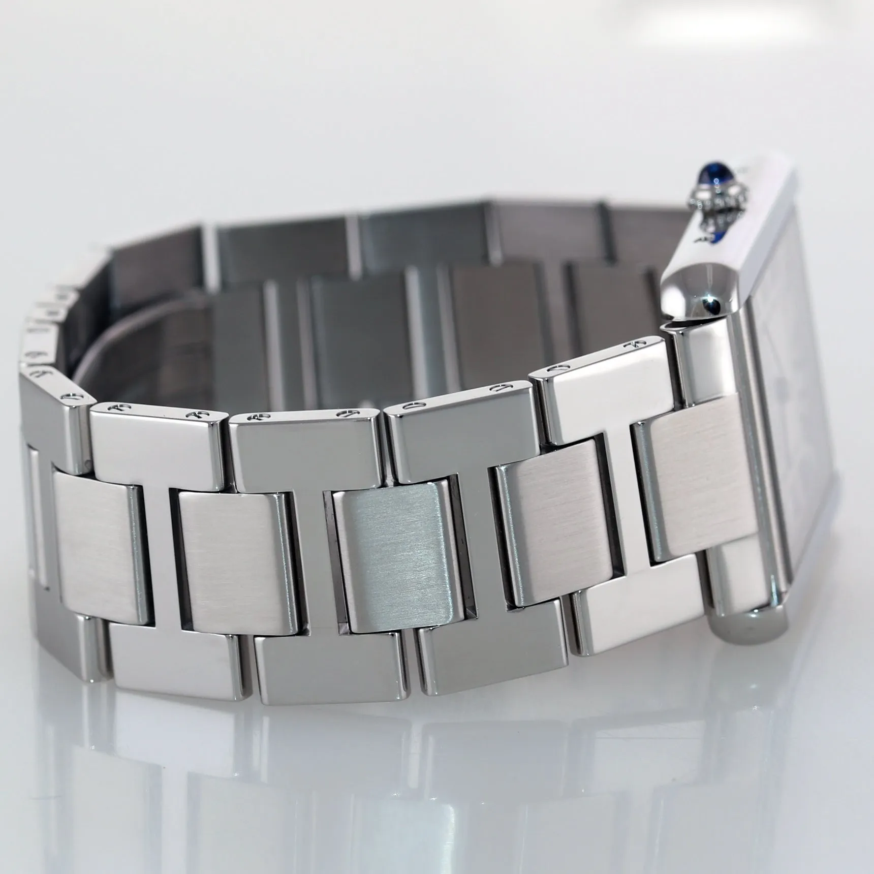 PAPERS Cartier Tank Solo 3169 W5200014 Steel White Silver Roman Quartz Watch