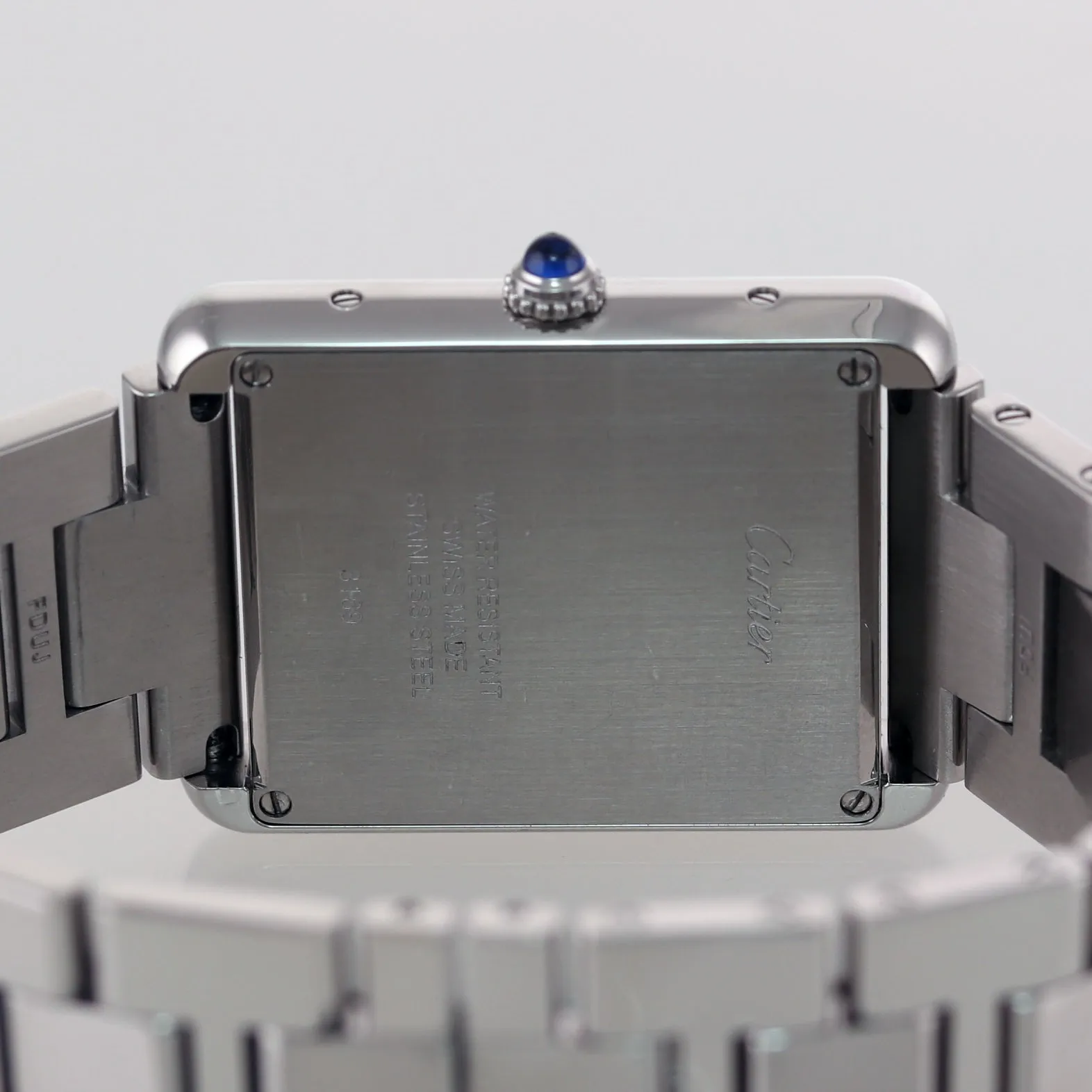 PAPERS Cartier Tank Solo 3169 W5200014 Steel White Silver Roman Quartz Watch