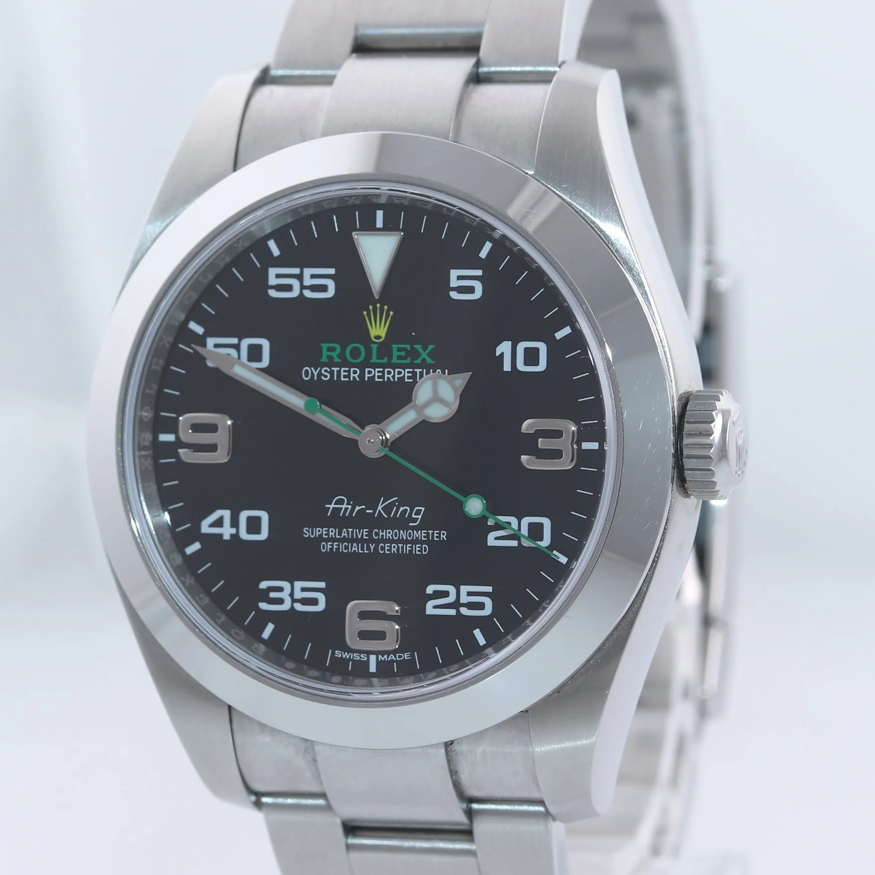 PAPERS MINT Rolex Air-King 116900 Green Arabic 40mm Steel Oyster Watch Box