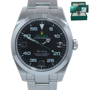PAPERS MINT Rolex Air-King 116900 Green Arabic 40mm Steel Oyster Watch Box