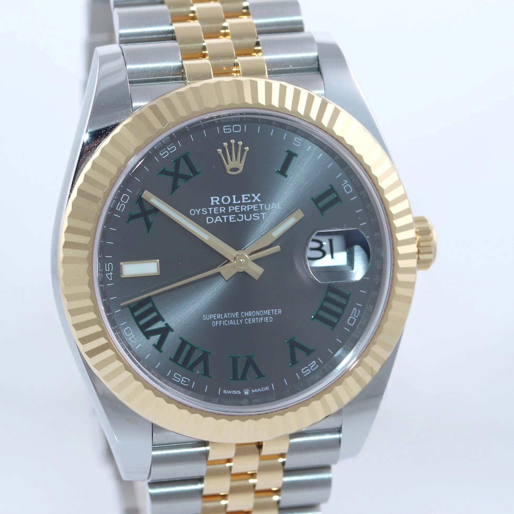 PAPERS NEW 2020 Rolex DateJust 41 126333 Two Tone Gold Wimbledon Jubilee Watch