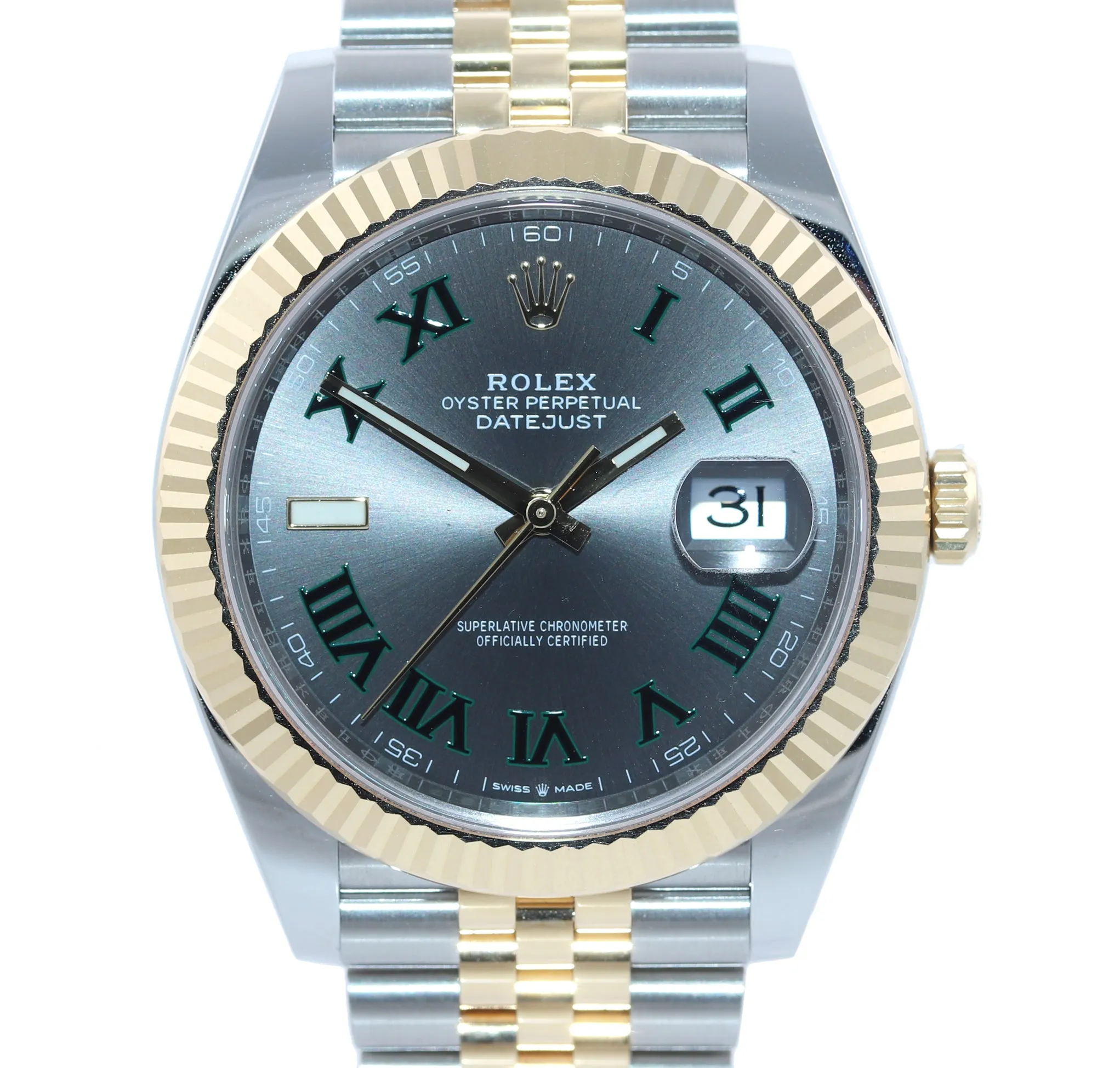 PAPERS NEW 2020 Rolex DateJust 41 126333 Two Tone Gold Wimbledon Jubilee Watch