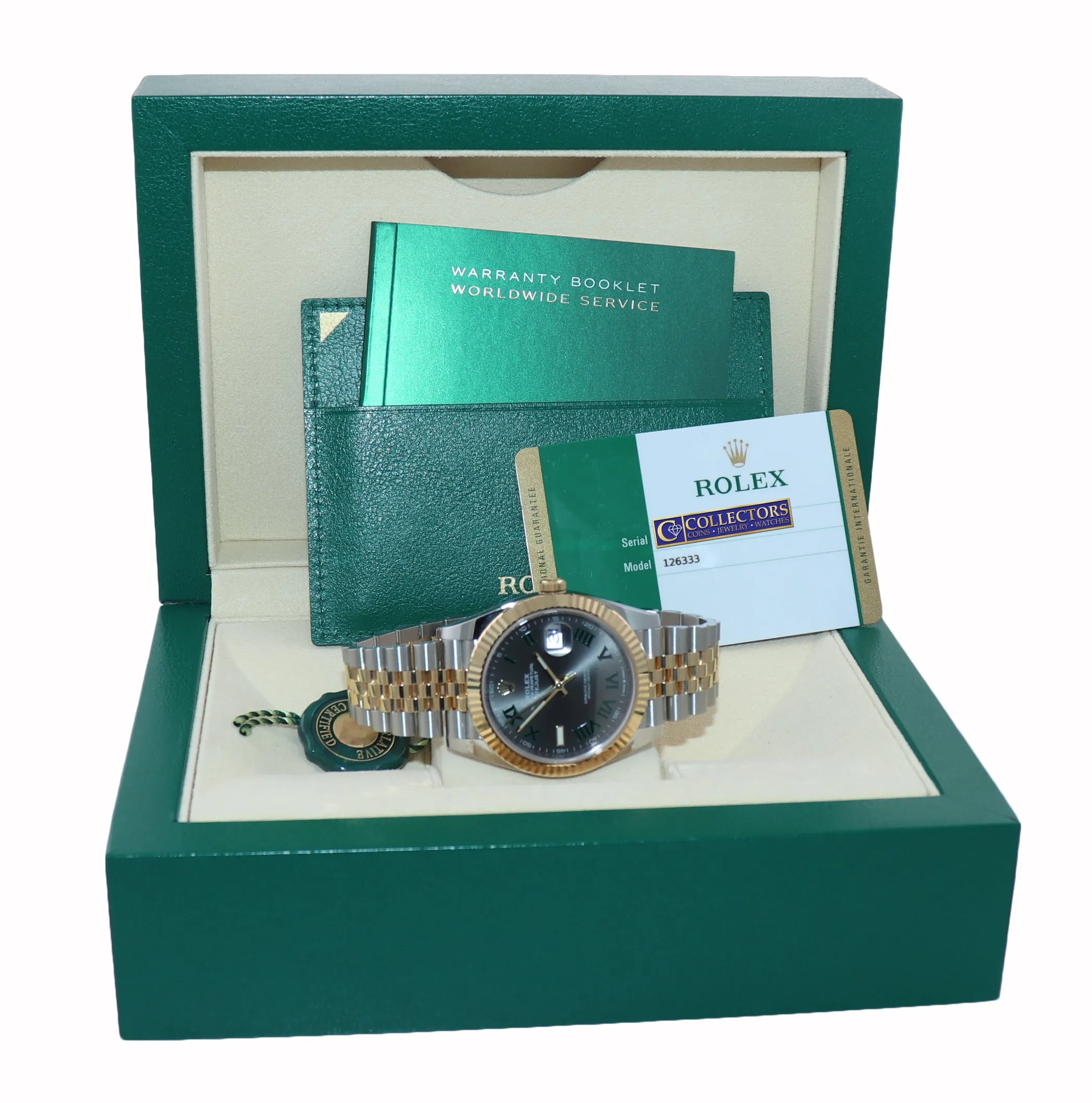 PAPERS NEW 2020 Rolex DateJust 41 126333 Two Tone Gold Wimbledon Jubilee Watch