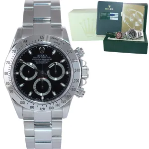 PAPERS Rolex Daytona 116520 Black Steel Rehaut Chrono Oyster Watch Box
