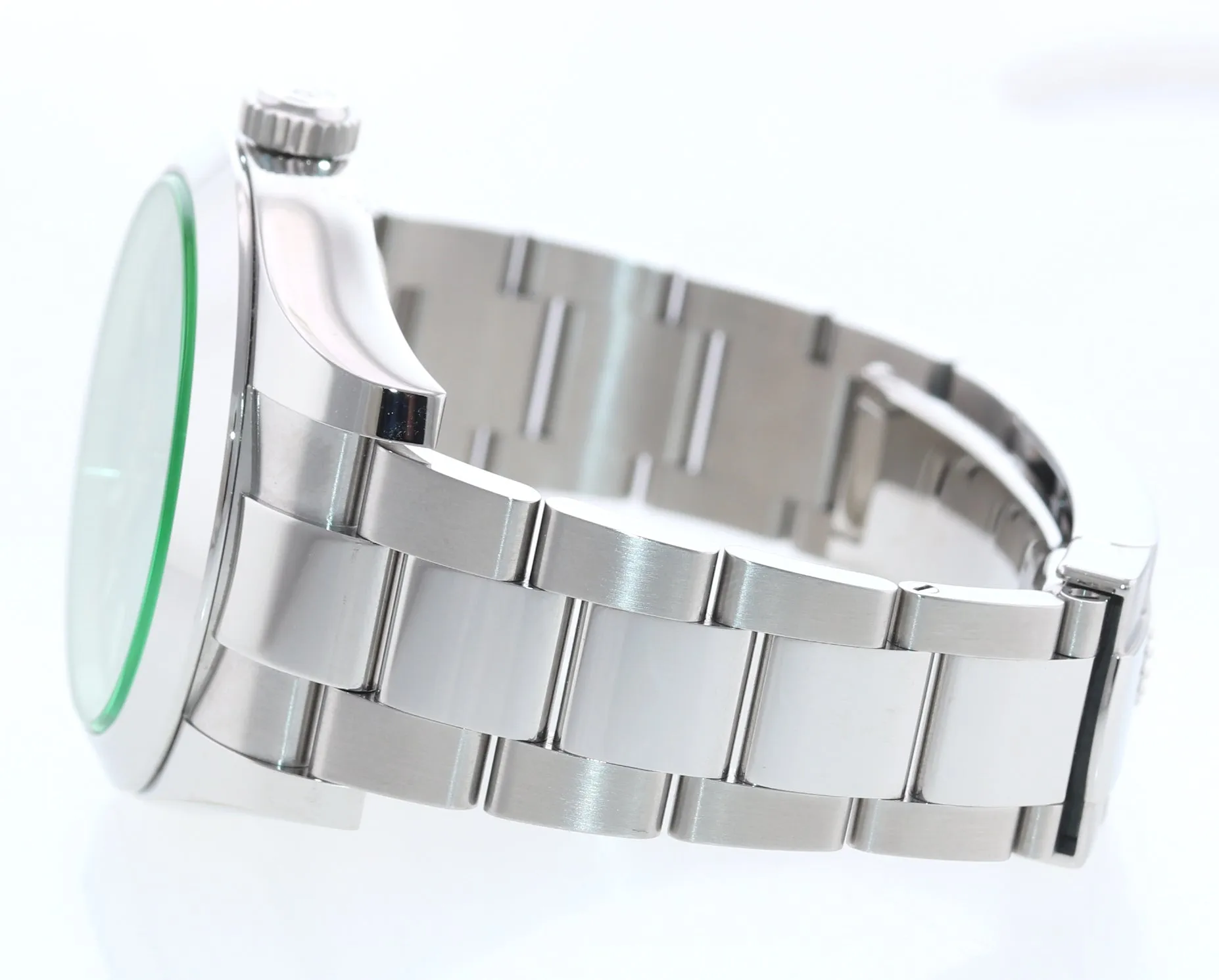 PAPERS Rolex Milgauss Blue Dial Anniversary Green 116400GV Steel Watch Box