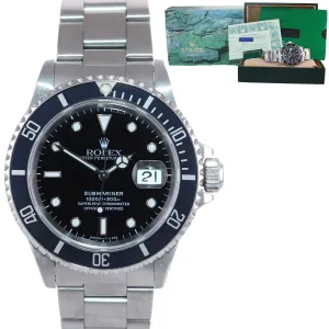 PAPERS Rolex Submariner 16610 40MM Steel Black Date pre ceramic 40mm Watch Box