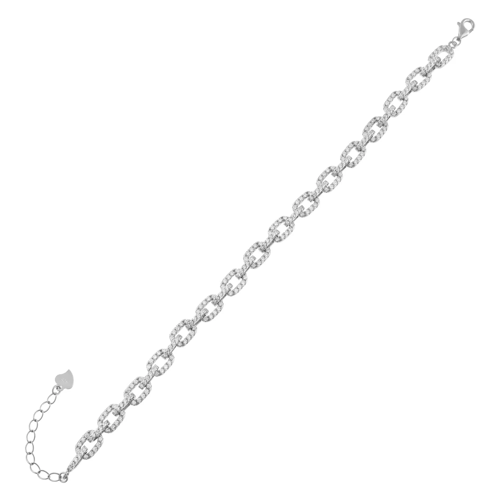 Pavé Box Link Chain Bracelet