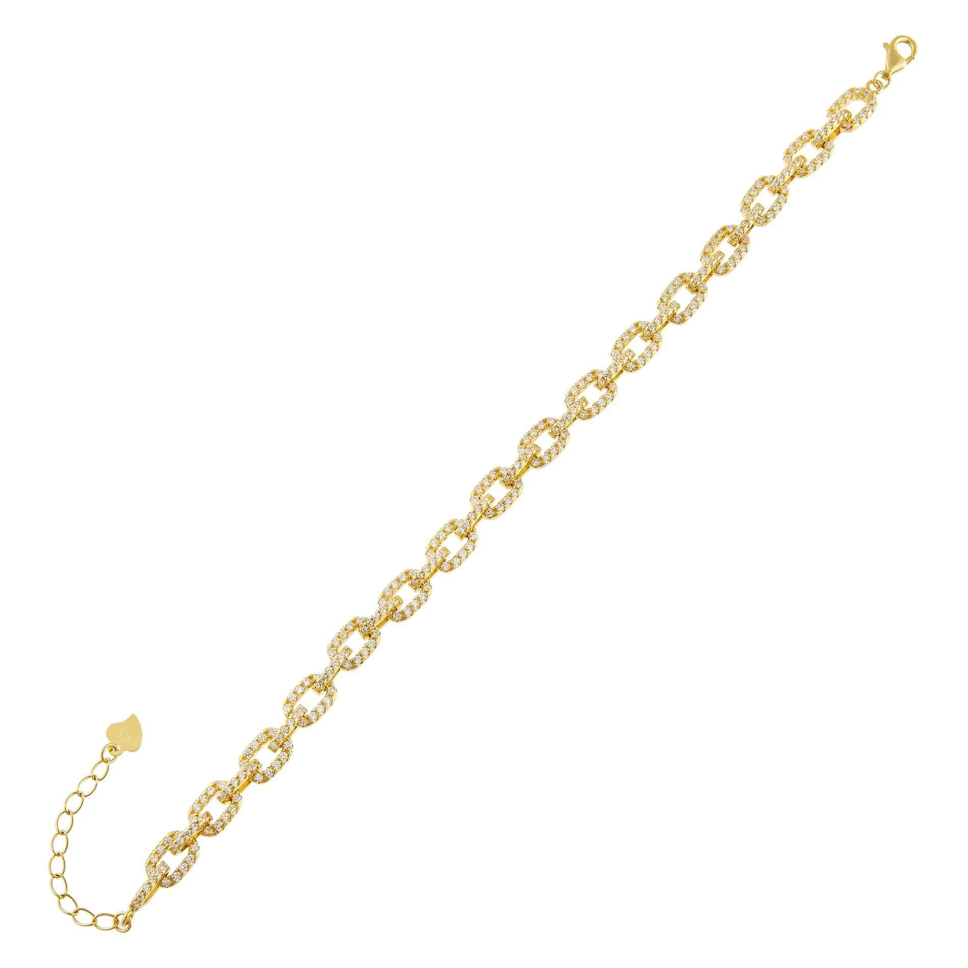 Pavé Box Link Chain Bracelet