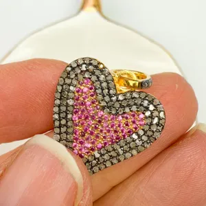 Pavé Diamond and Ruby Heart Necklace – Timeless Sparkle with Deep Meaning