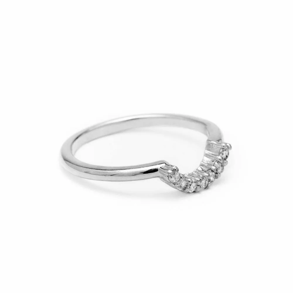 PAVE ARC CONTOUR BAND | 14K GOLD & DIAMOND