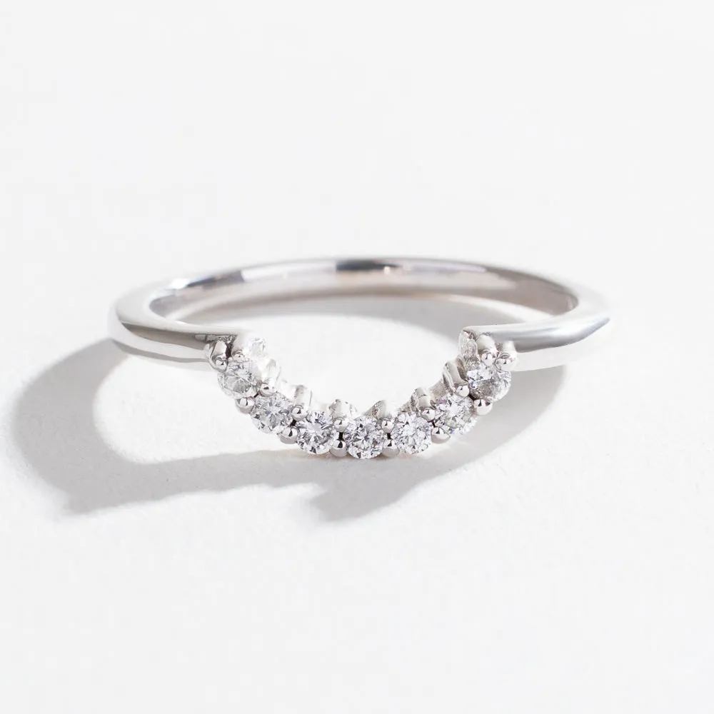 PAVE ARC CONTOUR BAND | 14K GOLD & DIAMOND