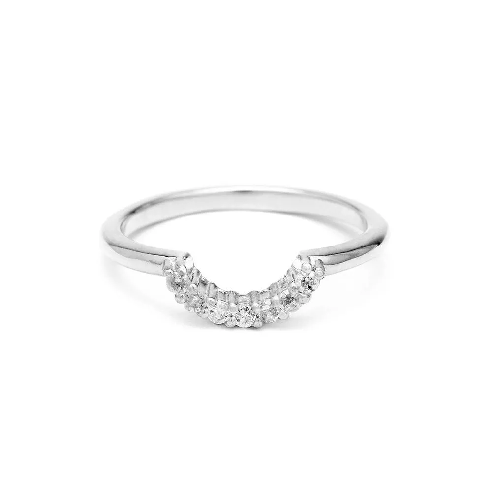 PAVE ARC CONTOUR BAND | 14K GOLD & DIAMOND