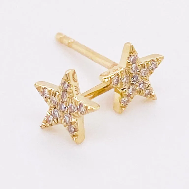 Pave Diamond Star Stud Earrings