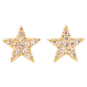 Pave Diamond Star Stud Earrings