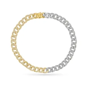 Pave Diamond Two Tone Bracelet