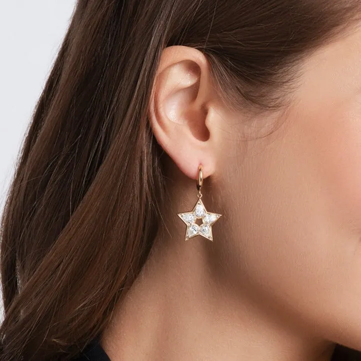 Pear Star Huggie Earrings