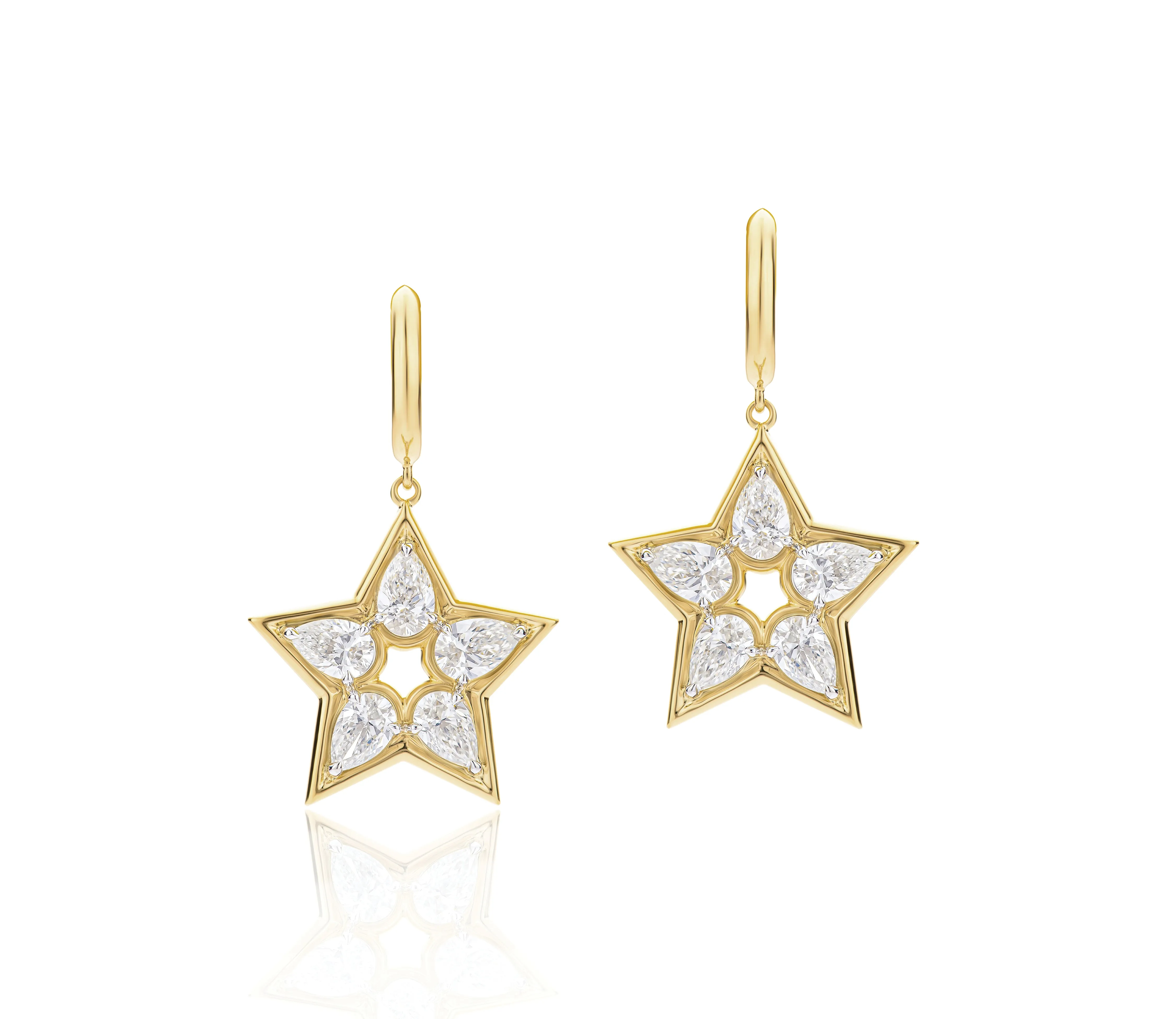 Pear Star Huggie Earrings