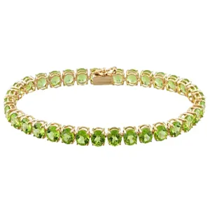 Peridot 925 Sterling Silver Tennis Bracelet Jewelry