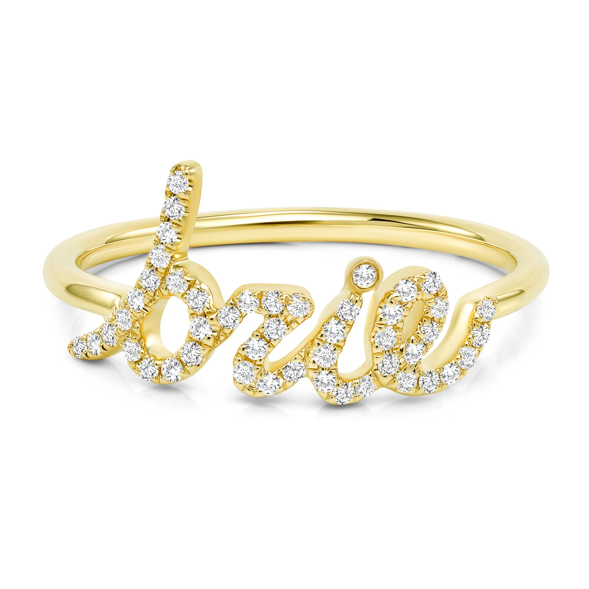 Personalized Diamond Script Name Ring