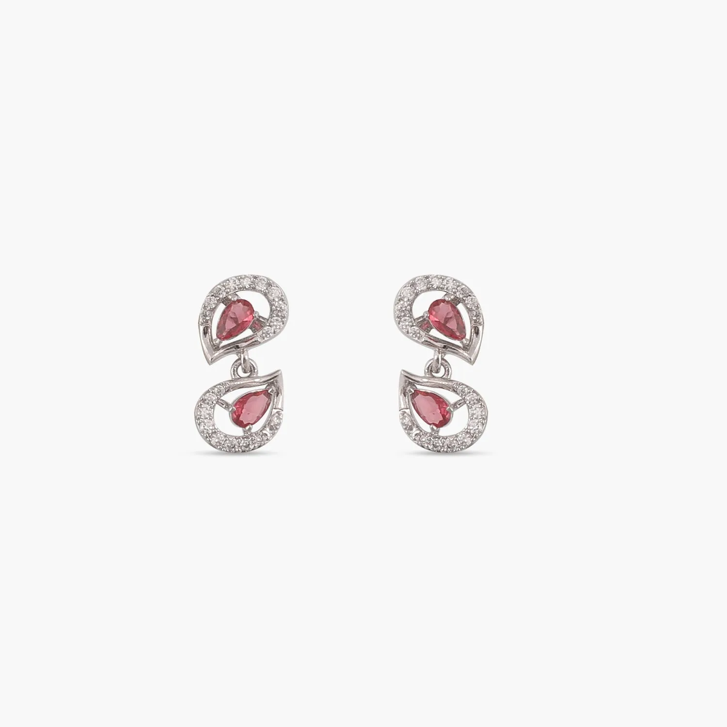 Petaline CZ Red Necklace Set