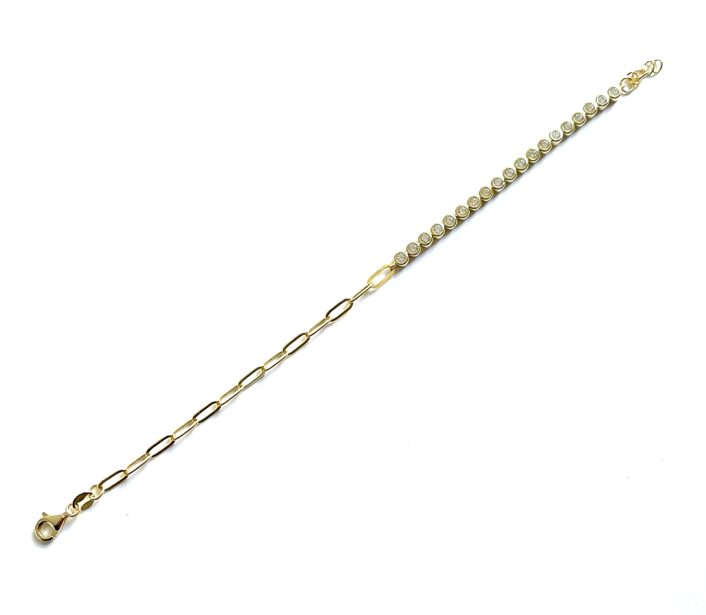 Peyton 1/2 Tennis 1/2 CZ Bezel Tennis Bracelet