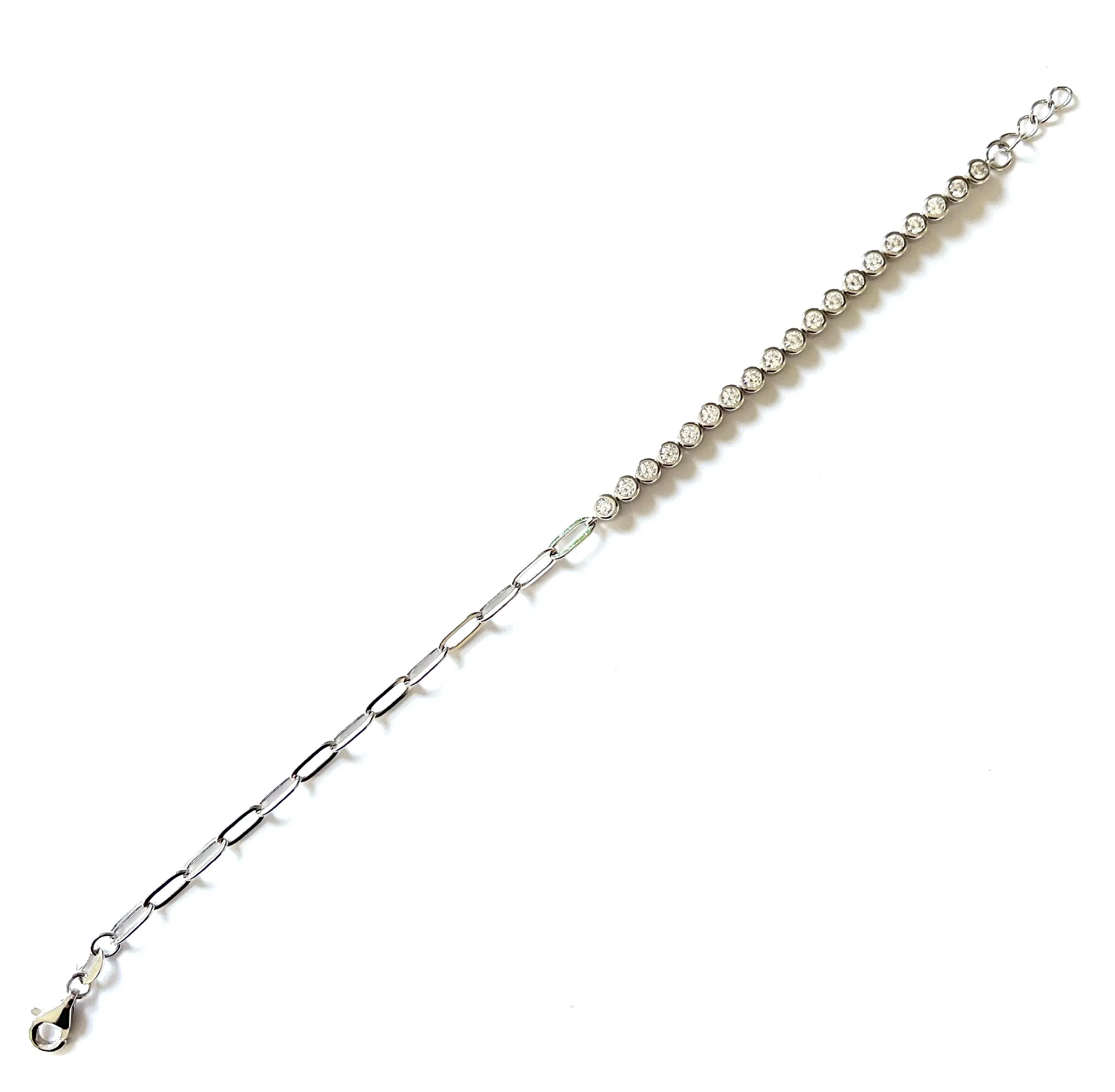 Peyton 1/2 Tennis 1/2 CZ Bezel Tennis Bracelet