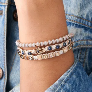 Pink Gold White Bracelet Combination