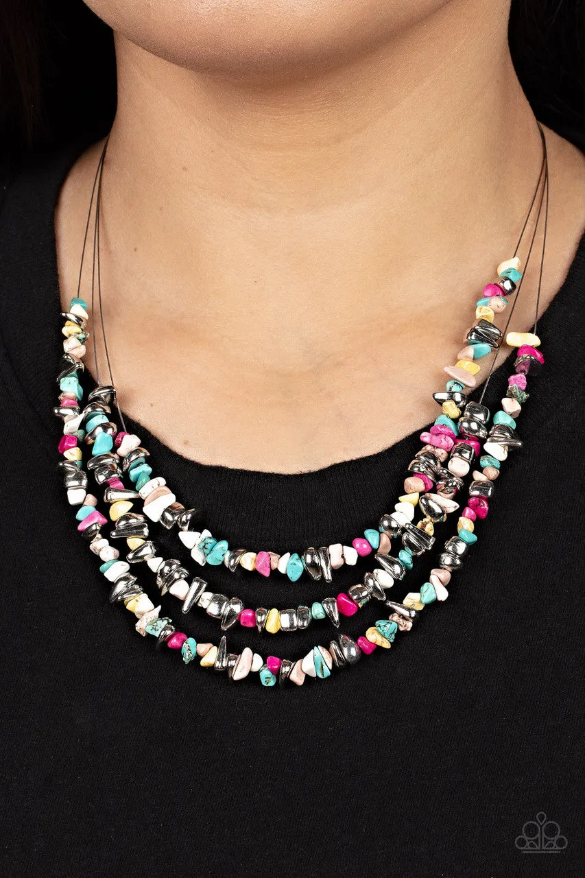 Placid Pebbles Multi Paparazzi Necklace