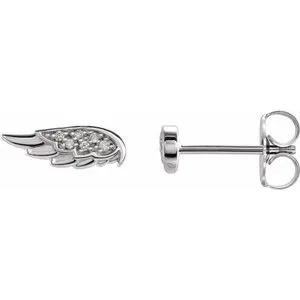 Platinum .03 CTW Natural Diamond Angel Wing Earrings