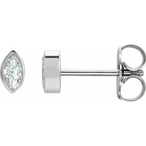 Platinum .04 CTW Natural Diamond Solitaire Bezel-Set Earrings