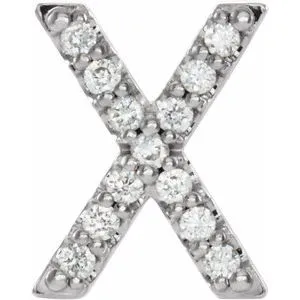 Platinum .05 CTW Natural Diamond Initial X Earring
