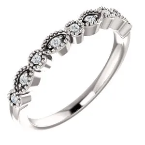 Platinum .08 CTW Diamond Matching Band