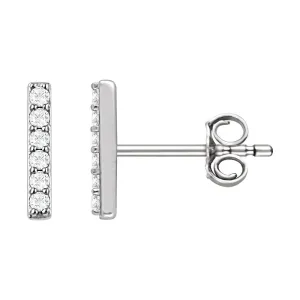 Platinum 1/10 CTW Diamond Vertical Bar Earrings