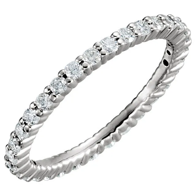 Platinum 1/2 CTW Diamond Eternity Band Size 5