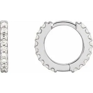 Platinum 1/3 CTW Natural Diamond 12.6 mm Hoop Earrings