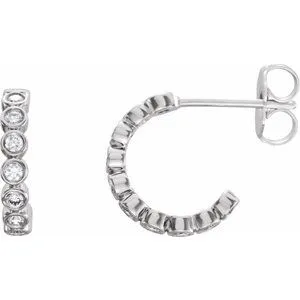 Platinum 1/4 CTW Natural Diamond Hoop Earrings