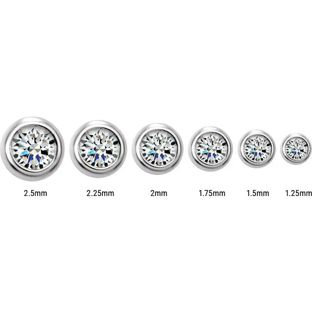 Platinum 1/8 CTW Natural Diamond Micro Bezel-Set Earrings