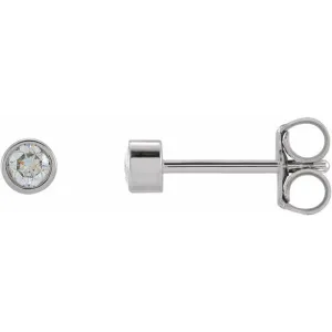 Platinum 1/8 CTW Natural Diamond Micro Bezel-Set Earrings