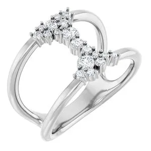Platinum 3/8 CTW Natural Diamond Negative Space Ring