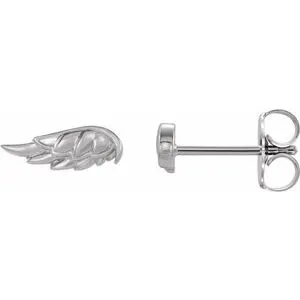 Platinum Angel Wing Earrings