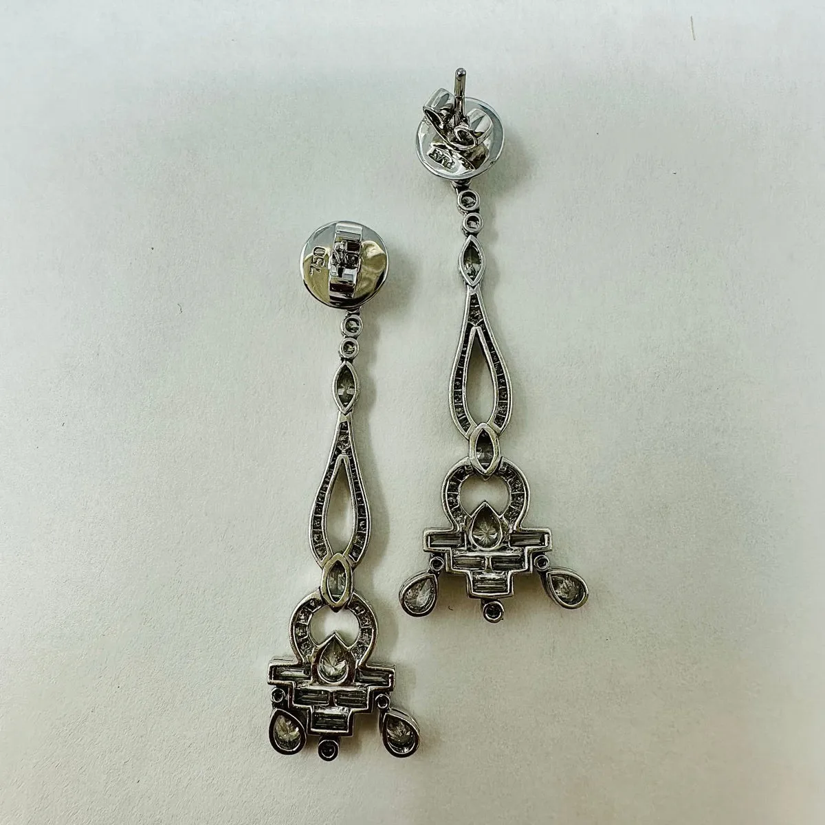 Platinum Diamond Dangle Style Earrings
