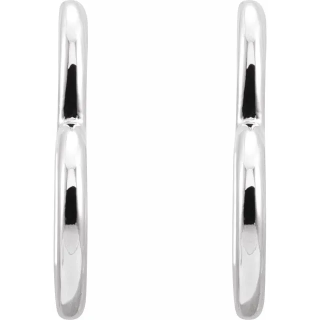 Platinum Heart Hoop Earrings