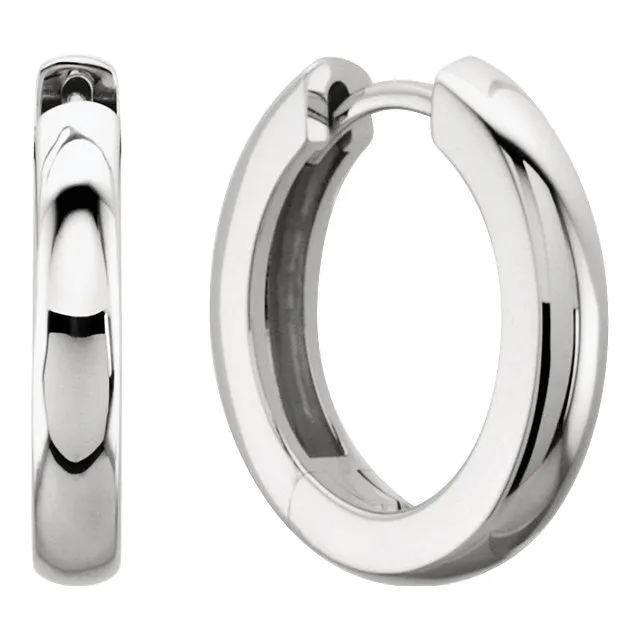 Platinum Huggie Hoop Earrings