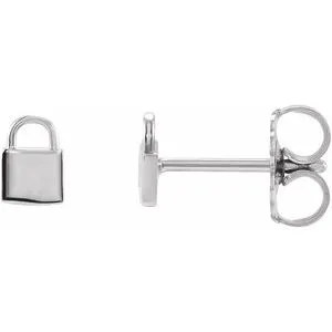 Platinum Petite Lock Earrings