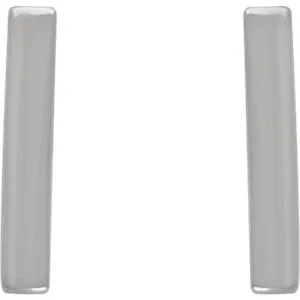 Platinum Vertical Bar Earrings